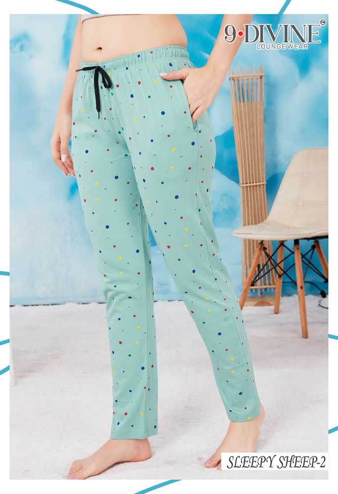 9 Divine Sleepy Sheep Cotton Hosiery Print Night Wear Pant Collection